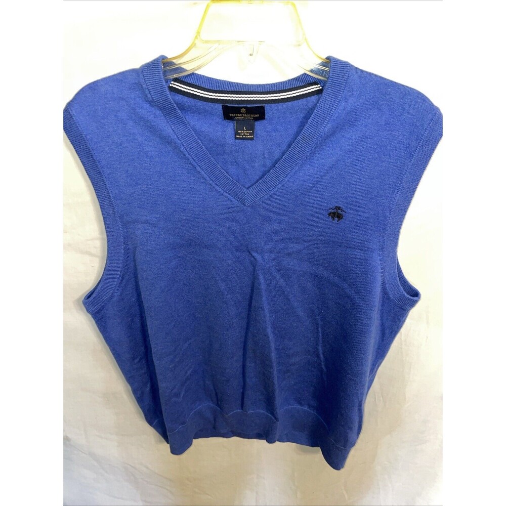 Brooks Brothers Men’s Golf Vest Size Large Blue Athleisure Tennis Active